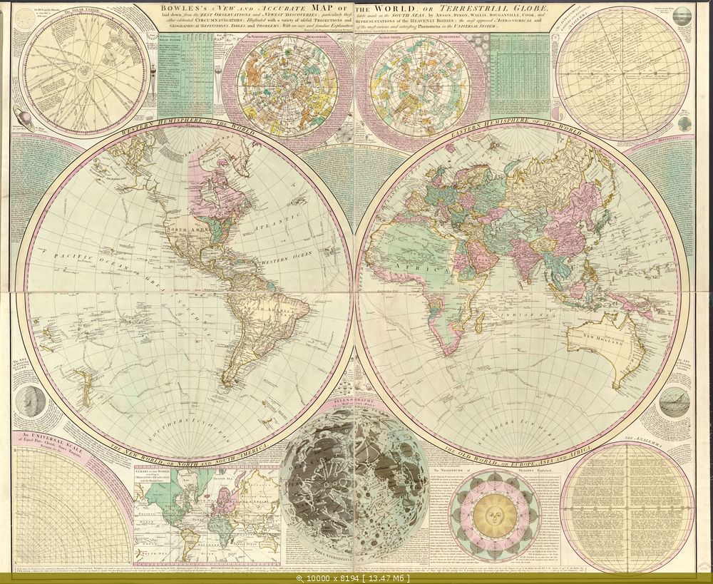 Карта мира, 1780 / Превью / Мир / Карты 18 века / Все изображения /История. Карты. Бесплатный хостинг.