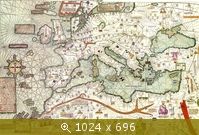 Catalan Atlas Abraham Cresques (died 1387) with his son Jehuda Cresquesобщий вид Средиземноморье